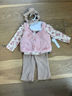 NWT Tahari Pink Floral 4-Piece Baby Outfit